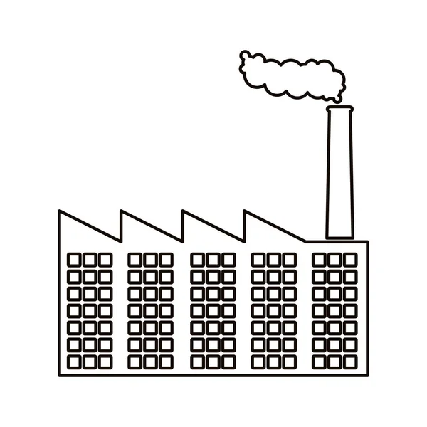 Contorno Immagine dell'icona della fabbrica di fumo — Vettoriale Stock