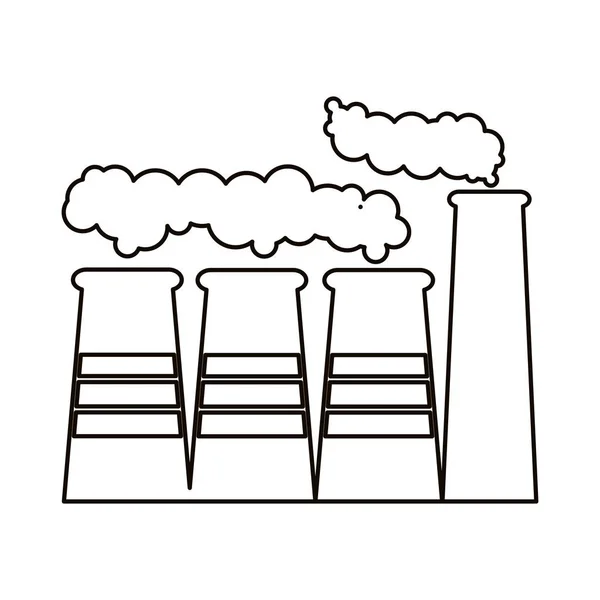 Contour fumée usine icône image — Image vectorielle