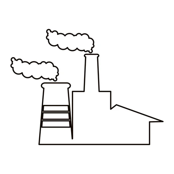 Contorno Imagen icono de fábrica de humo — Archivo Imágenes Vectoriales