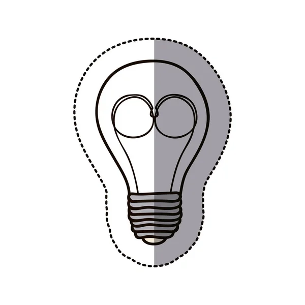 Contour bulb brain electric icon — Stock Vector