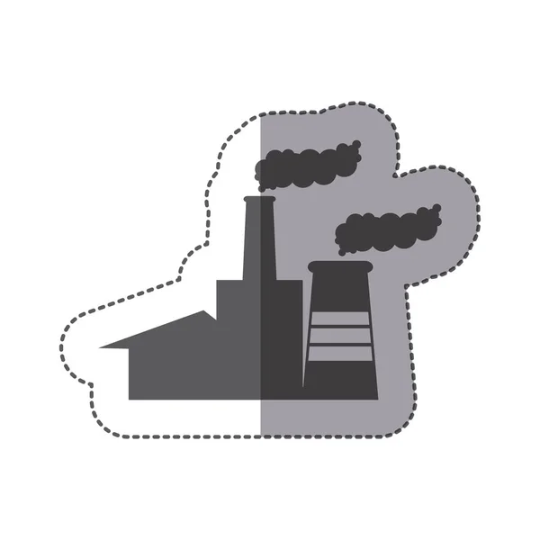 Contour Smoke factory icon image — Stock Vector