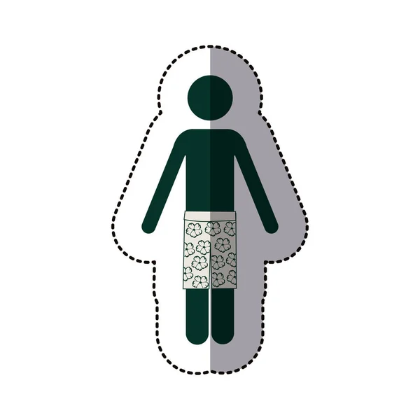 Hombre traje de baño icono imagen — Vector de stock