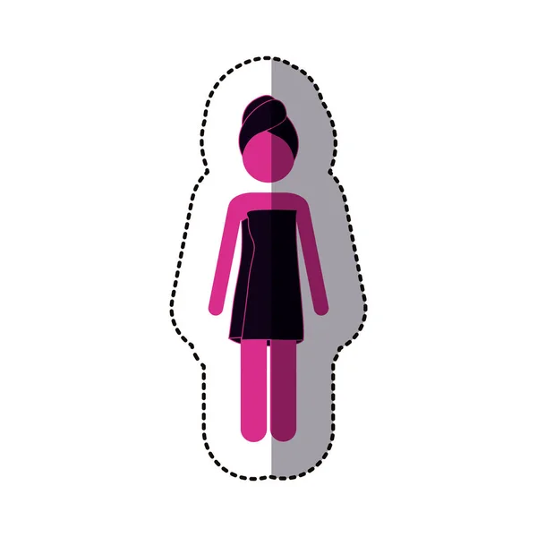 Contorno mujer toalla corporal — Vector de stock