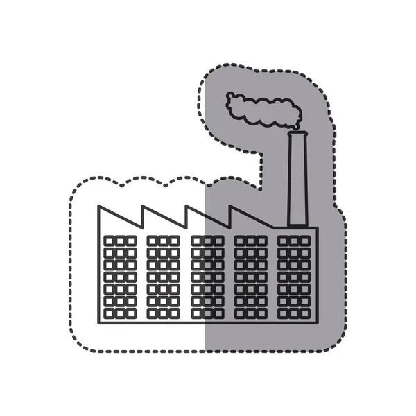 Contour rök fabriken ikonbild — Stock vektor