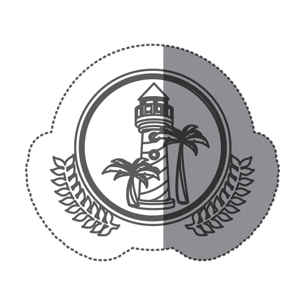 Szimbólum palms világítótorony ikon — Stock Vector