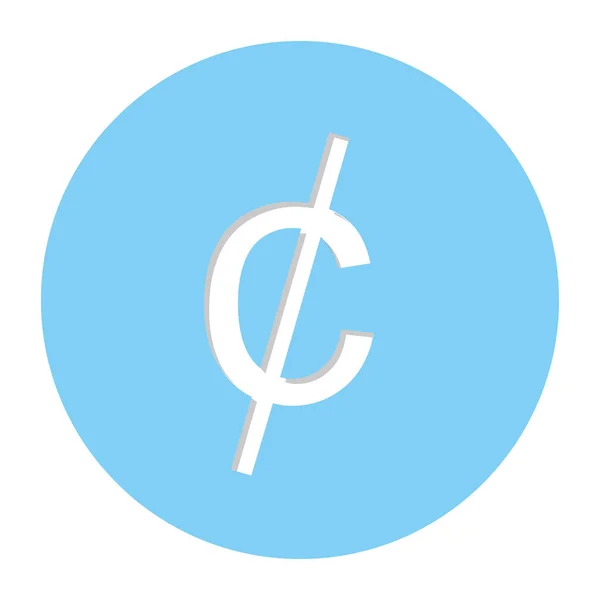Centavo moneda centavo símbolo icono — Vector de stock