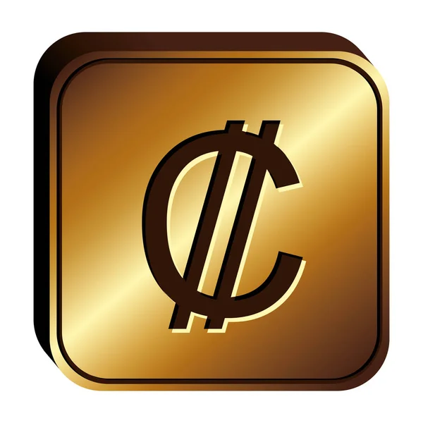 Vastagbél pénznem szimbólum ikon — Stock Vector