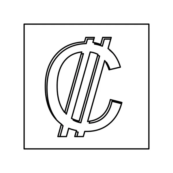 Icono de símbolo de moneda de Colón — Vector de stock