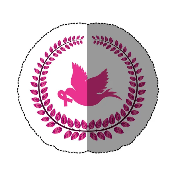 Symbole Icône emblème du cancer du sein — Image vectorielle