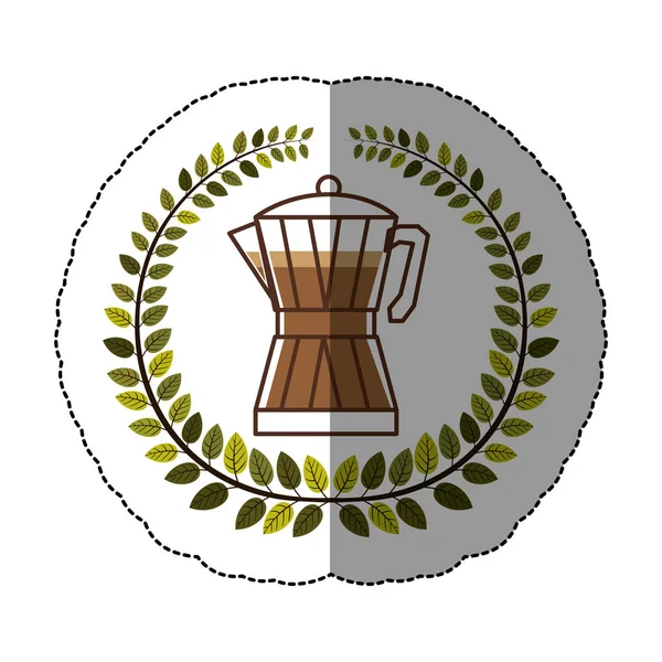 Emblema moka pote ícone de café — Vetor de Stock
