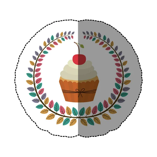 Emblem Muffin Cupcakes Ikone Design — Stockvektor