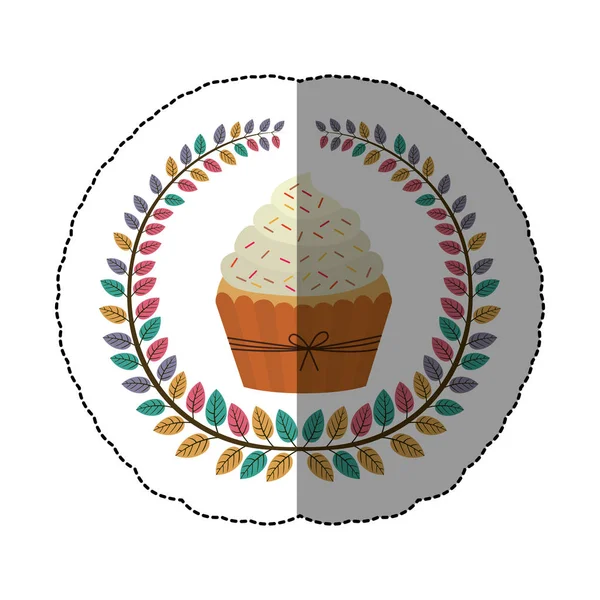 Embleem muffin cupcakes pictogram ontwerp — Stockvector