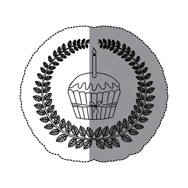 Emblème muffin cupcakes icône design — Image vectorielle