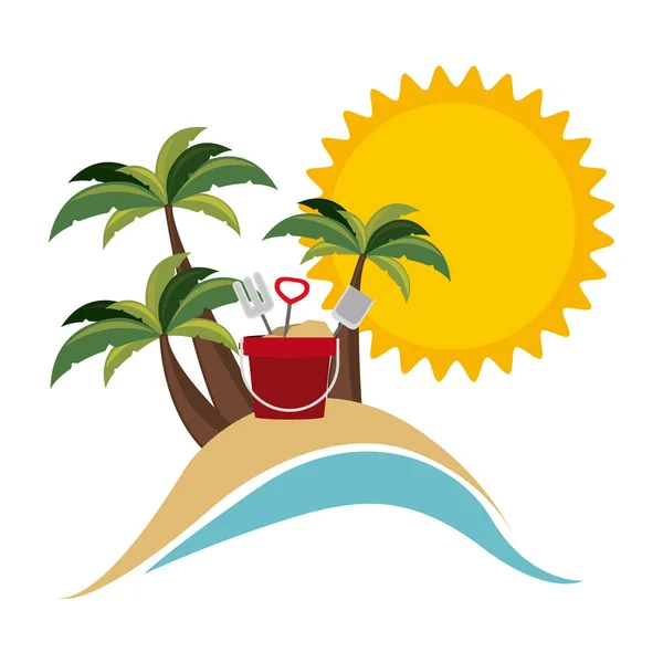 Simbolo spiaggia icona immagine — Vettoriale Stock