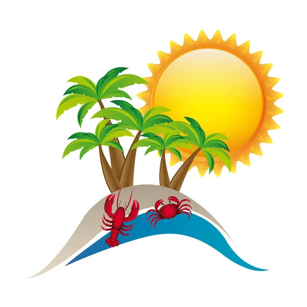 Symbolen beach ikonbild — Stock vektor