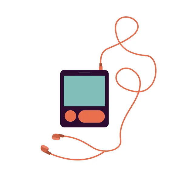 Icono de auriculares reproductor de música — Vector de stock