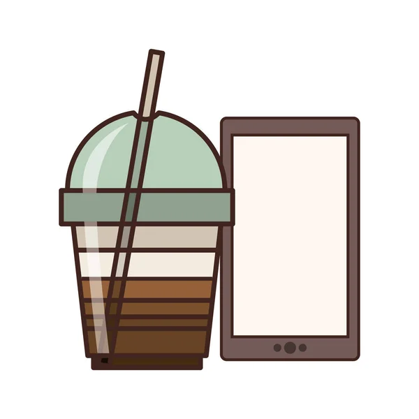 Икона коммуникационных технологий кофе эспрессо — стоковый вектор