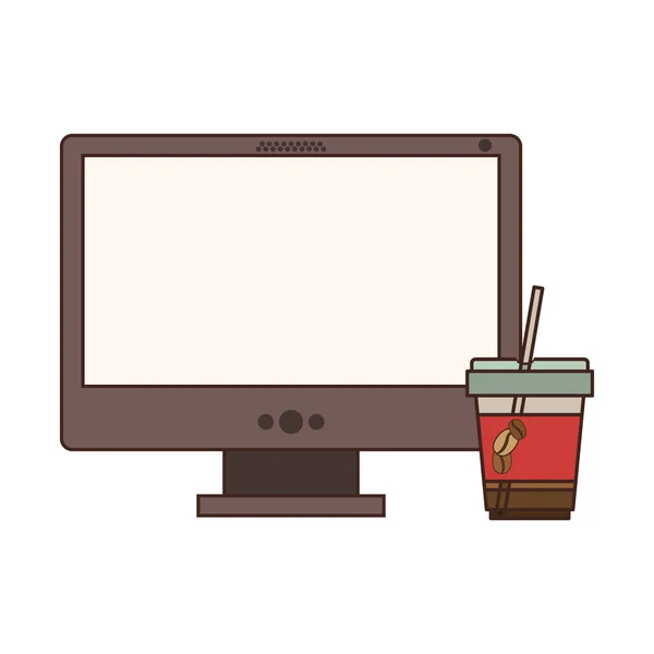 Coffee espresso technology communication icon — Stock Vector