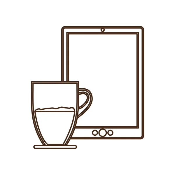 Cafea espresso tehnologie de comunicare icon — Vector de stoc