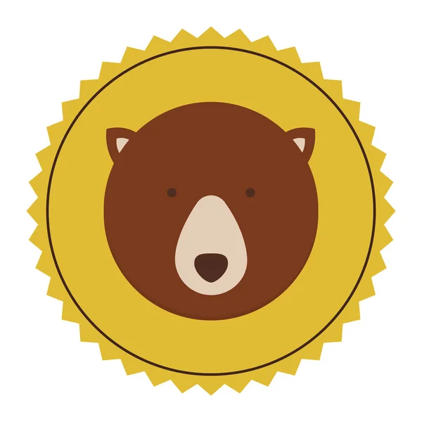 Έμβλημα αρκούδα κυνηγός πόλη εικονίδιο — Διανυσματικό Αρχείο