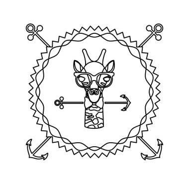 amblem zürafa hipster avcı şehir simgesi