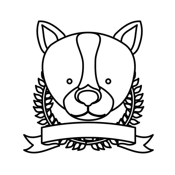 Emblème chien chasseur ville icône — Image vectorielle