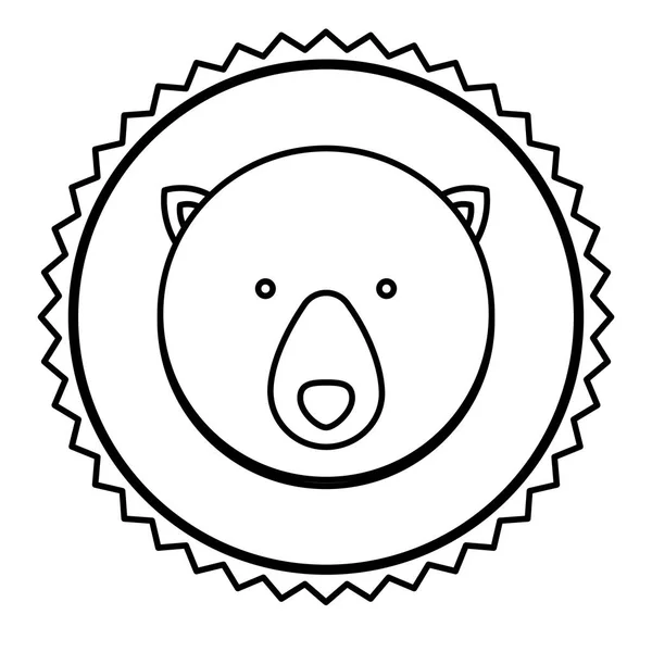 Emblem bear hunter city icon — Stock Vector