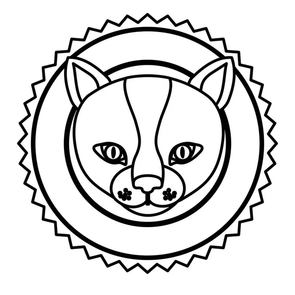 Ícone de cidade de caçador de gatos emblema — Vetor de Stock