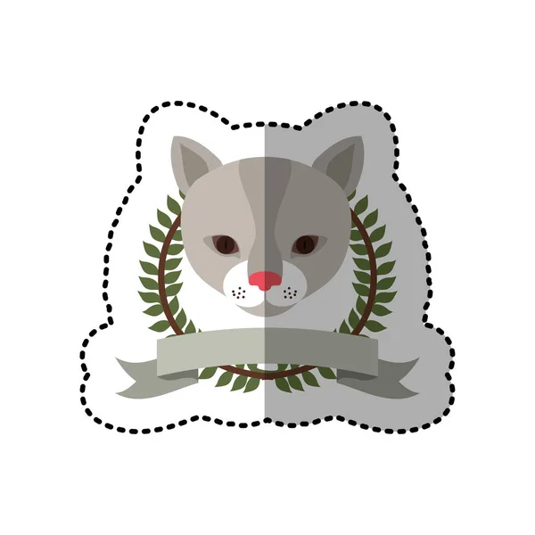 Emblème chat chasseur ville icône — Image vectorielle