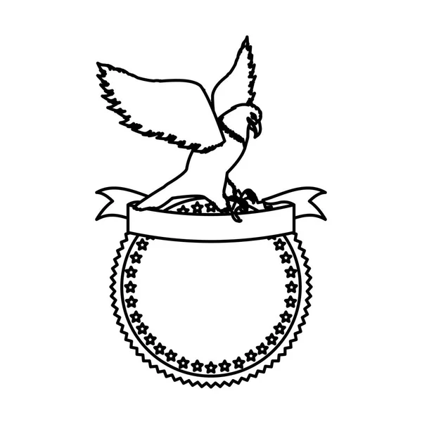 Emblemet eagle tecken ikonen — Stock vektor