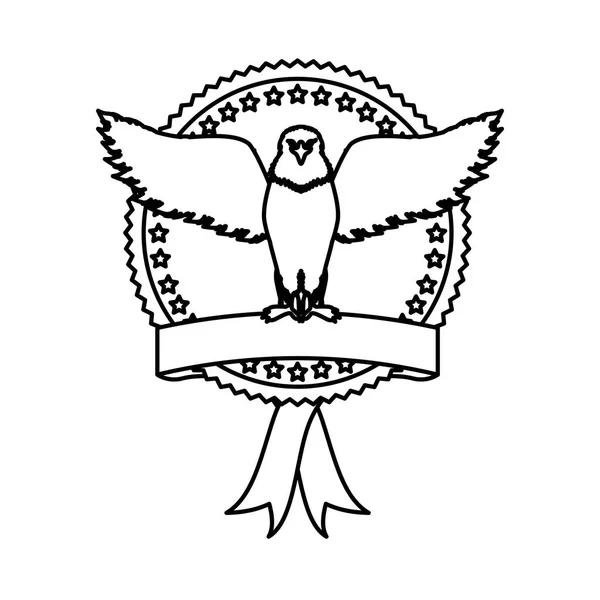 Emblema águila signo icono — Vector de stock