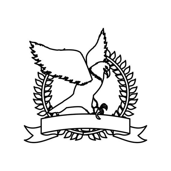 Emblemet eagle tecken ikonen — Stock vektor