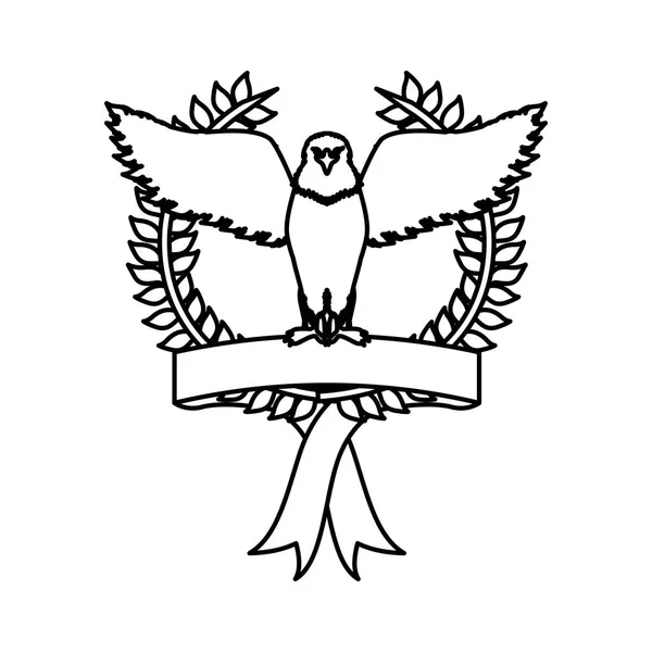 Emblème aigle signe icône — Image vectorielle