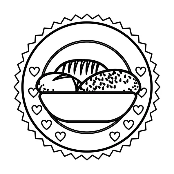 Emblem breads symbol icon — Stock Vector