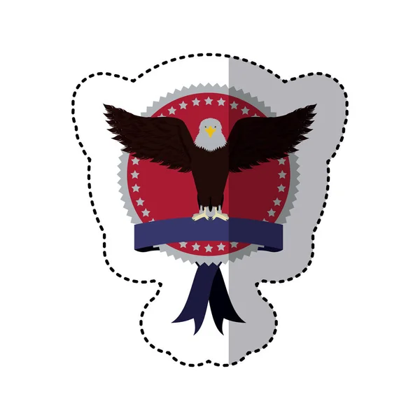 Emblema águila signo icono — Vector de stock