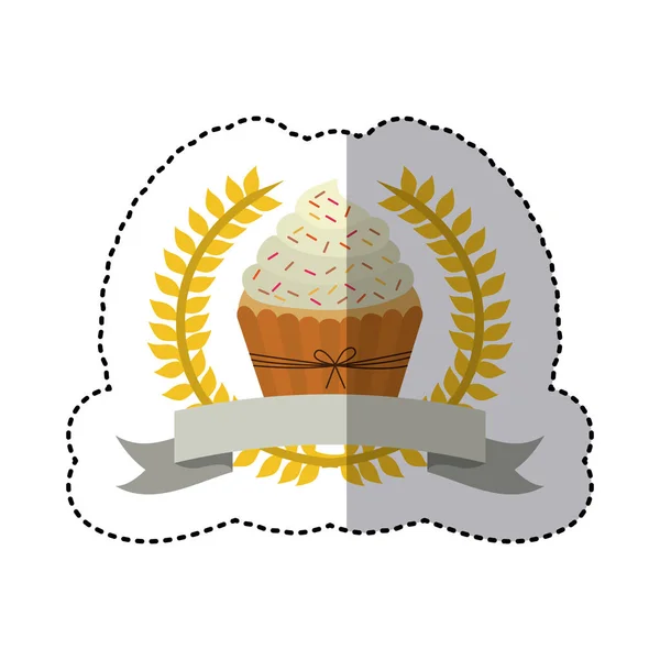 Emblema magdalenas cupcakes icono de diseño — Vector de stock