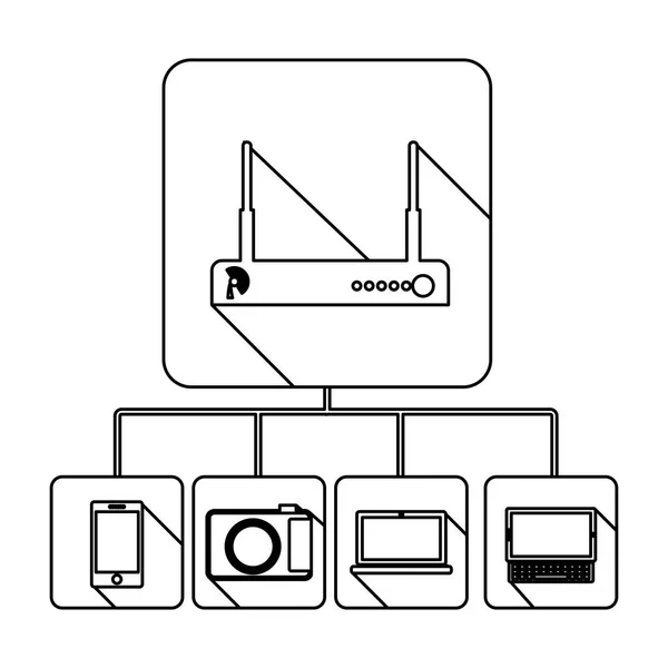 Stock d'icône de serveur de faisceau vidéo — Image vectorielle