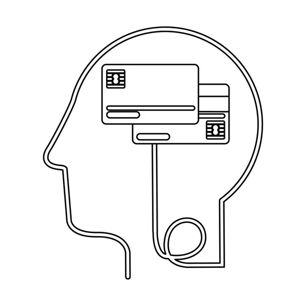 Cerveau hébergement données icône stock — Image vectorielle