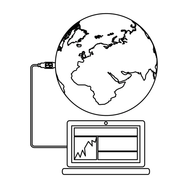 Значок глобального хостингу центру обробки даних — стоковий вектор