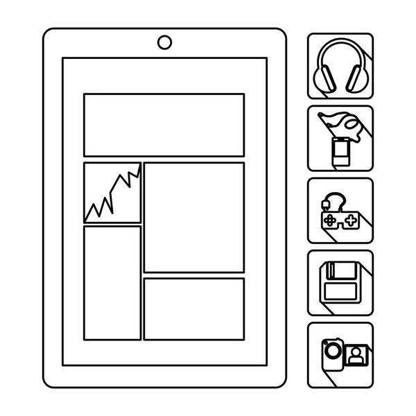 Stock d'icône de serveur de base de données smartphone — Image vectorielle