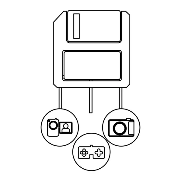 Stock d'icône de serveur de disquette — Image vectorielle