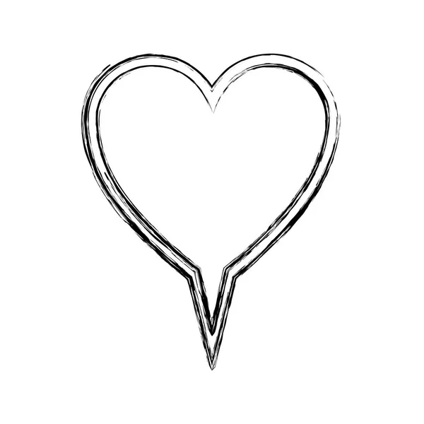 Dialogové okno tvar srdce rozmazané siluety — Stockový vektor