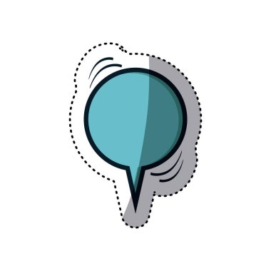 Mavi etiket dairesel şekil iletişim kutusu