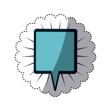 Mavi etiket kare şekli iletişim kutusuyla çevresindeki çizgileri