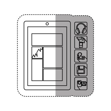 etiket siluet teknoloji tablo ve simge apps