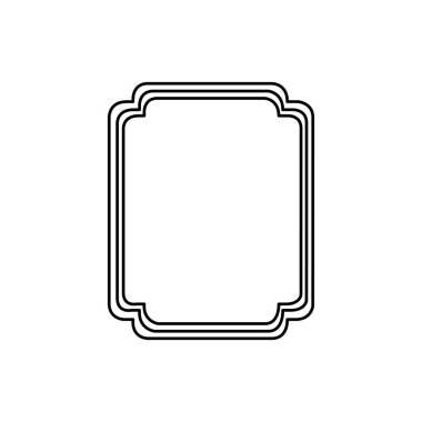 siluet zarif yuvarlak köşeli dikdörtgen hanedan dekoratif çerçeve