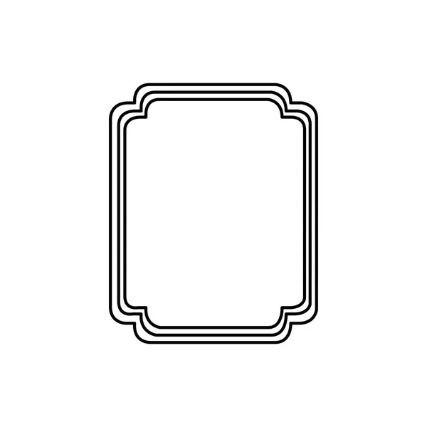 Silhouette élégant rectangle arrondi cadre décoratif héraldique — Image vectorielle
