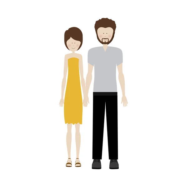 Personnes couple ensemble icône — Image vectorielle