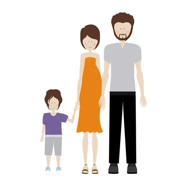 People couple with their children icon — Stock Vector