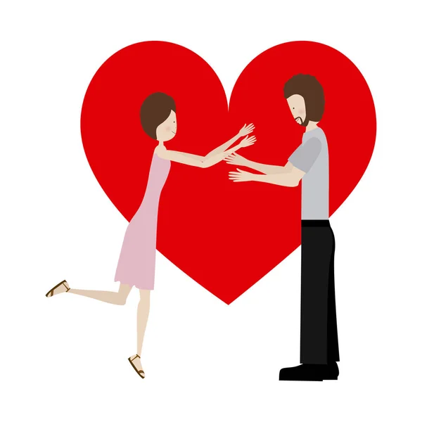 Personnes en amour couple icône — Image vectorielle